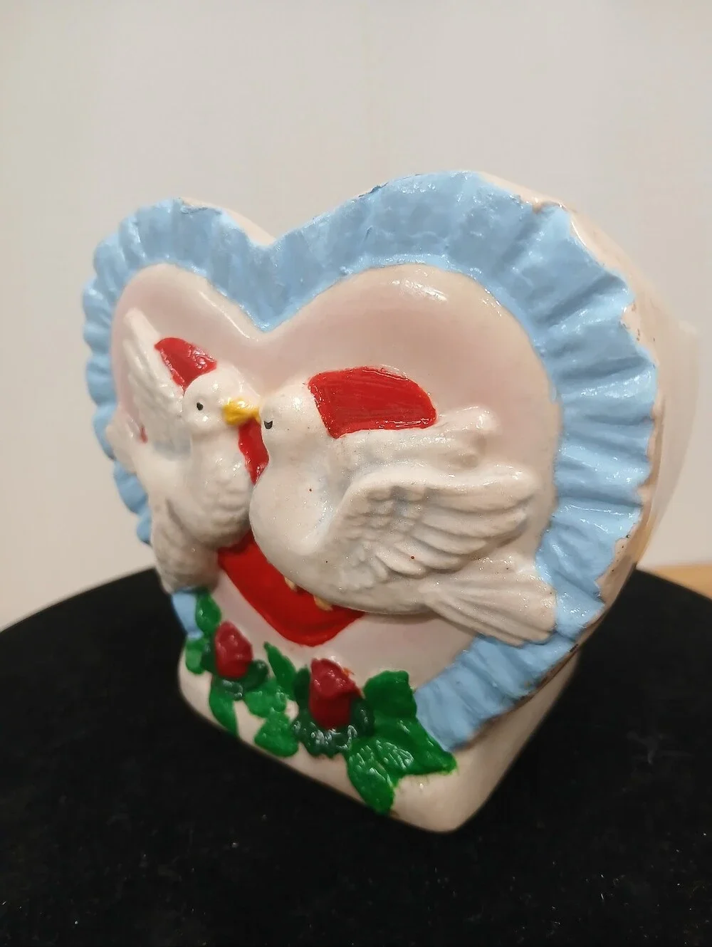Vtg Lefton Valentines Kissing Doves Ceramic Planter #964